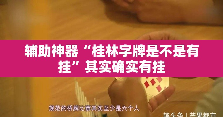 辅助神器“桂林字牌是不是有挂”其实确实有挂