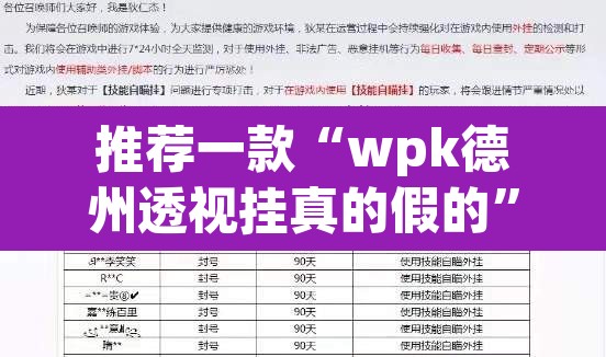 推荐一款“wpk德州透视挂真的假的”开挂辅助脚本+详细开挂安装教程