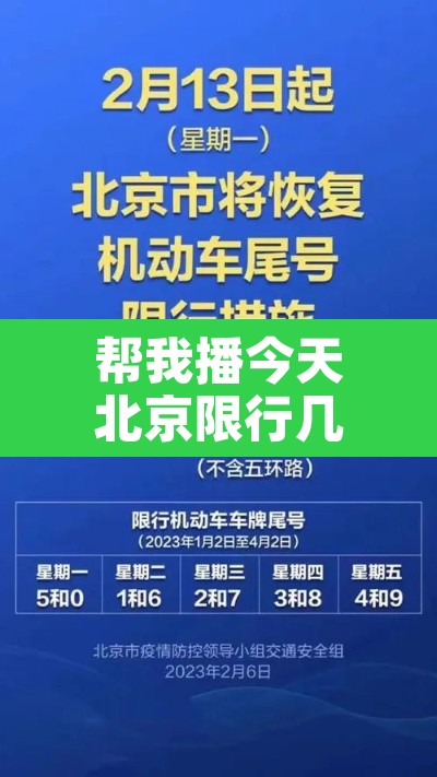 帮我播今天北京限行几号—(说说今天北京限行几号) 帮我播今天北京限行几号—(说说今天北京限行几号)