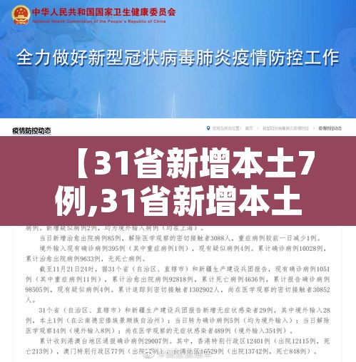 【31省新增本土7例,31省新增本土1例2】 【31省新增本土7例,31省新增本土1例2】