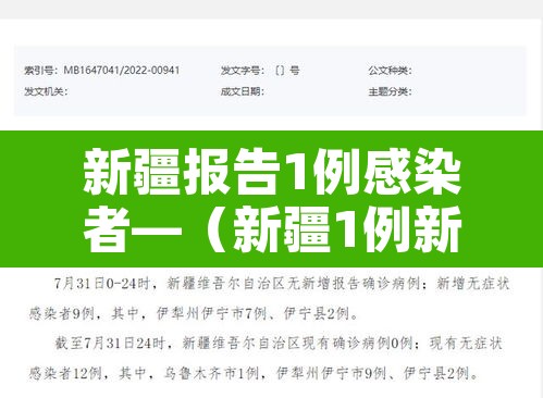 新疆报告1例感染者—(新疆1例新冠) 新疆报告1例感染者—(新疆1例新冠)
