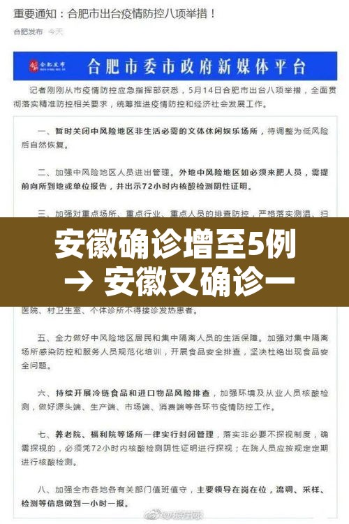 安徽确诊增至5例 → 安徽又确诊一例 安徽确诊增至5例 → 安徽又确诊一例