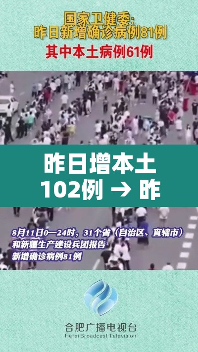 昨日增本土102例 → 昨日新增本土病历 昨日增本土102例 → 昨日新增本土病历