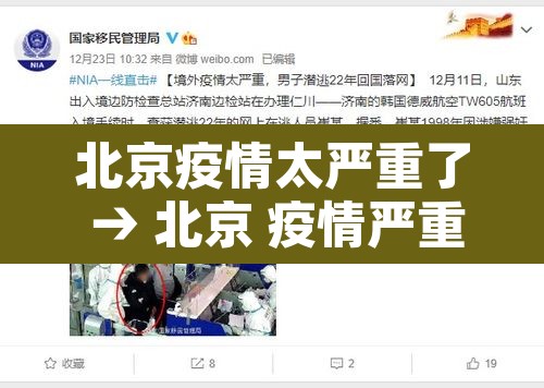 北京疫情太严重了 → 北京 疫情严重