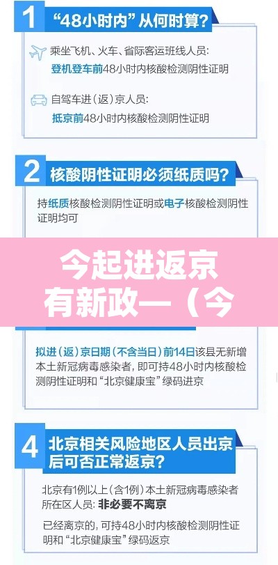今起进返京有新政—（今起进返京有新政策吗）