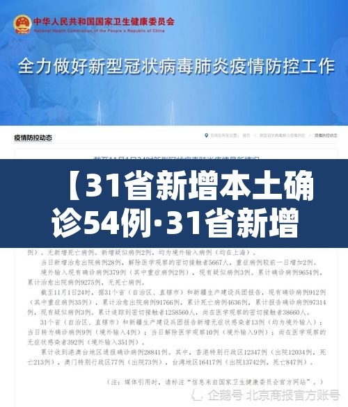 【31省新增本土确诊54例·31省新增本土确诊126例】 【31省新增本土确诊54例·31省新增本土确诊126例】