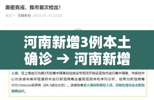 河南新增3例本土确诊 → 河南新增本土确诊1例 河南新增3例本土确诊 → 河南新增本土确诊1例
