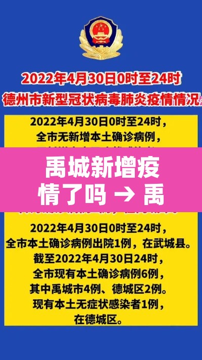 禹城新增疫情了吗 → 禹城新增病例