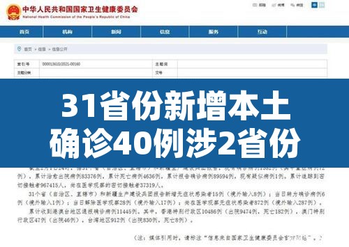 31省份新增本土确诊40例涉2省份：31省新增确诊54例 本土41例