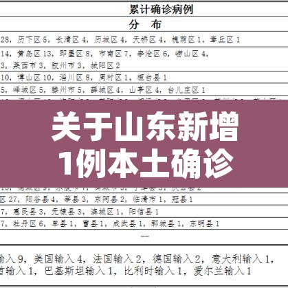 关于山东新增1例本土确诊的信息