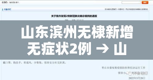 山东滨州无棣新增无症状2例 → 山东滨州无棣新型肺炎 山东滨州无棣新增无症状2例 → 山东滨州无棣新型肺炎