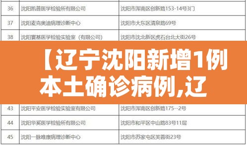 【辽宁沈阳新增1例本土确诊病例,辽宁沈阳新增3例】