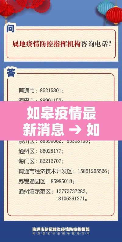 如皋疫情最新消息 → 如皋疫情最新消息今天 如皋疫情最新消息 → 如皋疫情最新消息今天
