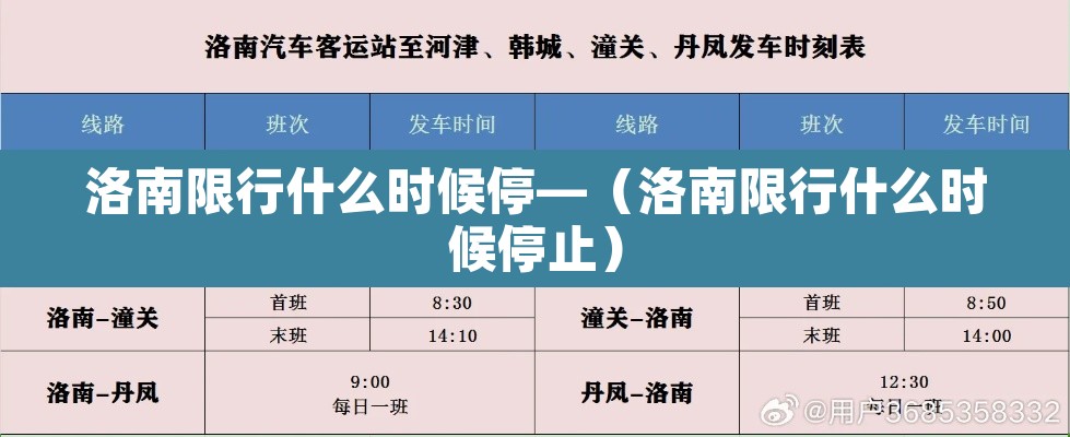 洛南限行什么时候停—（洛南限行什么时候停止）