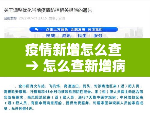 疫情新增怎么查 → 怎么查新增病例的轨迹 疫情新增怎么查 → 怎么查新增病例的轨迹