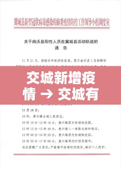 交城新增疫情 → 交城有疫情病例吗 交城新增疫情 → 交城有疫情病例吗