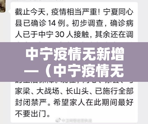 中宁疫情无新增—(中宁疫情无新增了吗)