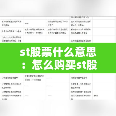 st股票什么意思:怎么购买st股票 st股票什么意思:怎么购买st股票