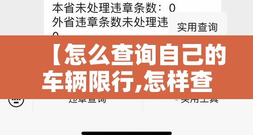 【怎么查询自己的车辆限行,怎样查询我的车限行时间】 【怎么查询自己的车辆限行,怎样查询我的车限行时间】