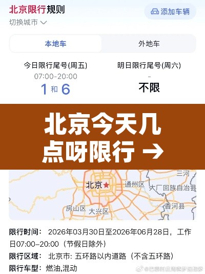 北京今天几点呀限行 → 北京今天限号多少几点就不限号 北京今天几点呀限行 → 北京今天限号多少几点就不限号