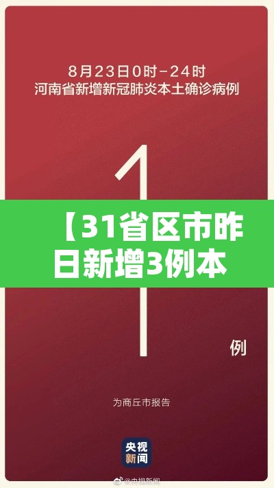 【31省区市昨日新增3例本土确诊·31省份昨日新增7例确诊】
