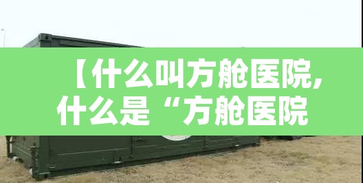 【什么叫方舱医院,什么是“方舱医院”】