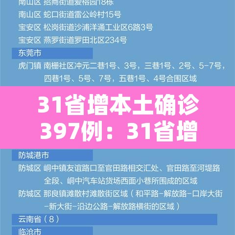 31省增本土确诊397例：31省增本土135例轨迹