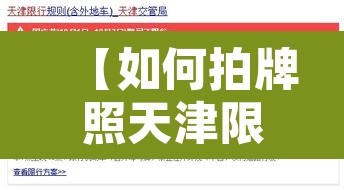 【如何拍牌照天津限行,天津 限牌】
