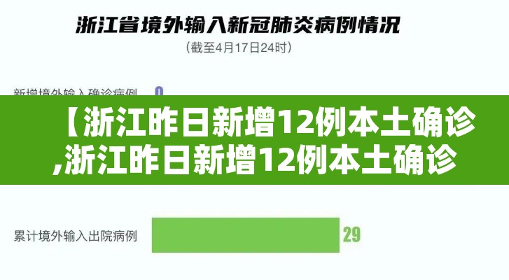 【浙江昨日新增12例本土确诊,浙江昨日新增12例本土确诊病例】 【浙江昨日新增12例本土确诊,浙江昨日新增12例本土确诊病例】