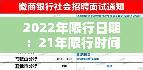 2022年限行日期：21年限行时间