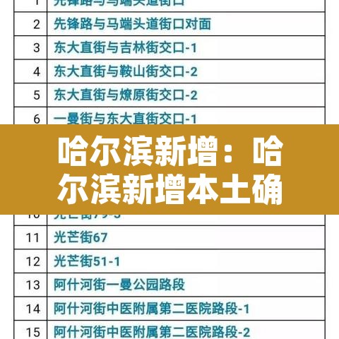 哈尔滨新增：哈尔滨新增本土确诊6例