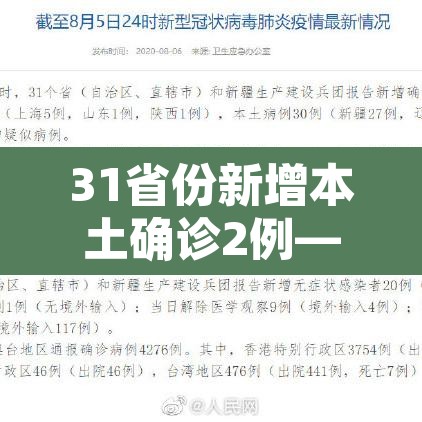 31省份新增本土确诊2例—(31省份新增本土确诊2例?) 31省份新增本土确诊2例—(31省份新增本土确诊2例?)
