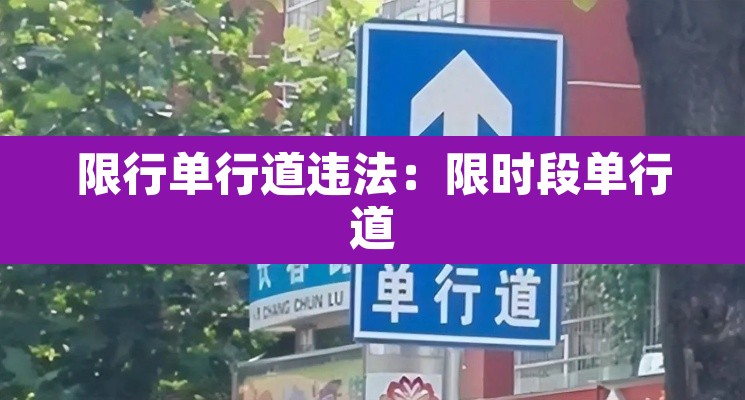 限行单行道违法:限时段单行道 限行单行道违法:限时段单行道