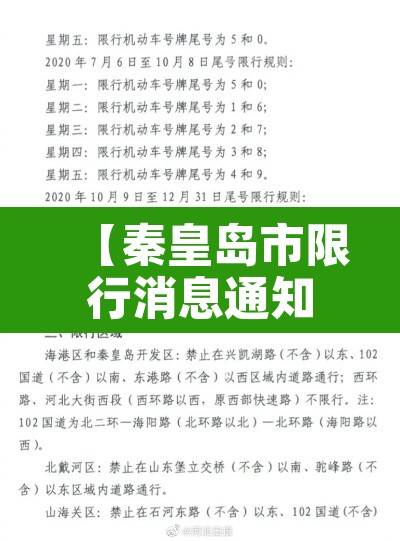 【秦皇岛市限行消息通知·秦皇岛限行通告】 【秦皇岛市限行消息通知·秦皇岛限行通告】